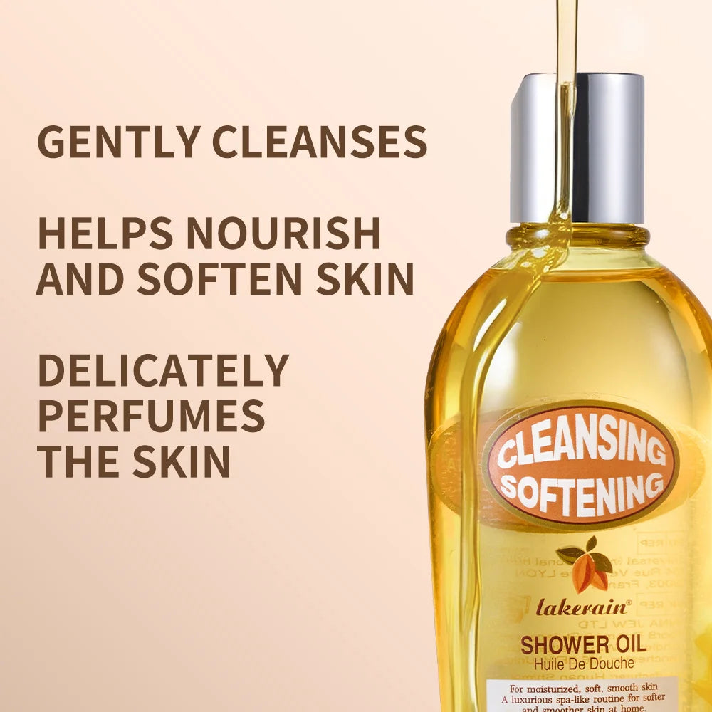 Lakerain Almond Shower Oil Gentle Full-body Cleanse Moisturize Irresistible Subtle Scent Silky Foam Ideal Body Care Shower Oil Oasis Select