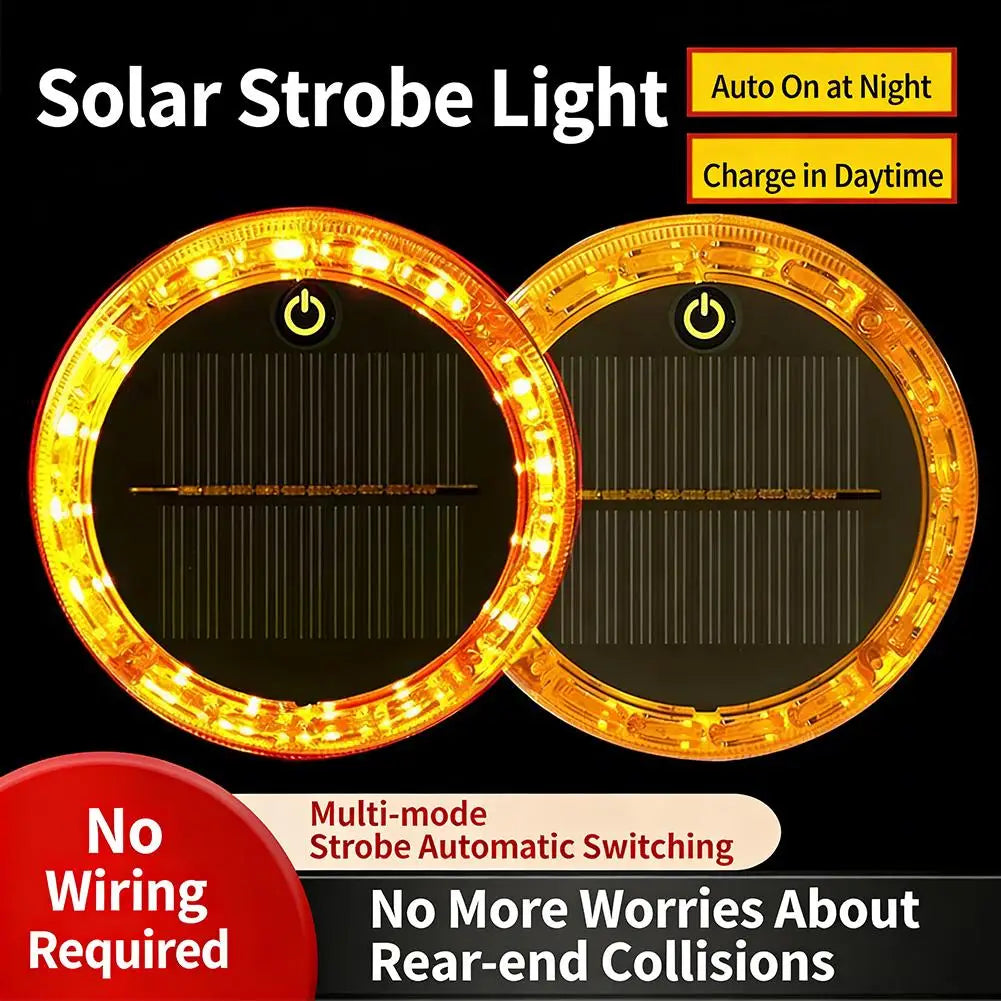 Solar Rear-End Collision Warning Strobe Light | Magnetic LED