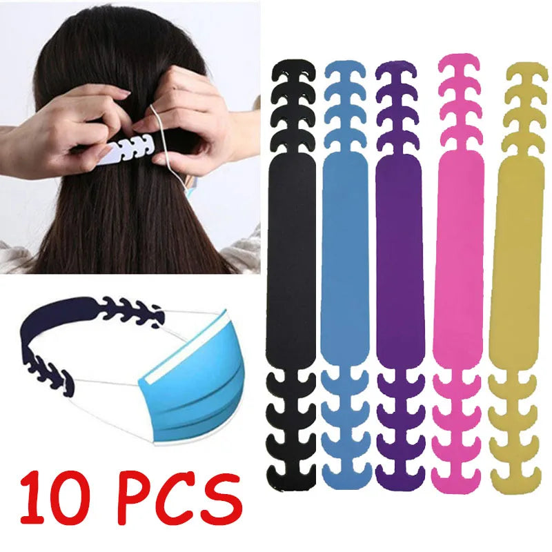 10pcs Mask Holder Adjustable Anti-slip Silicone Mask Strap Buckle Ear Grips Extension Hooks Face Mask Ear Protection Artifact Oasis Select