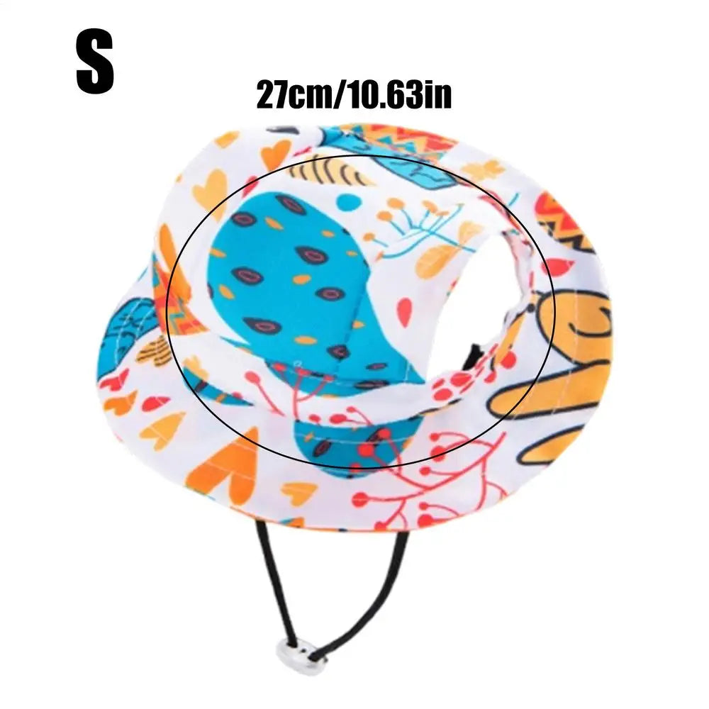 1PC Pet Sun Hat Adjustable Pet Sun Hat Cat Dog Breathable Dog Sunshade Hats Outdoor Travel Pet Fisherman Hat Sun Protection Oasis Select S