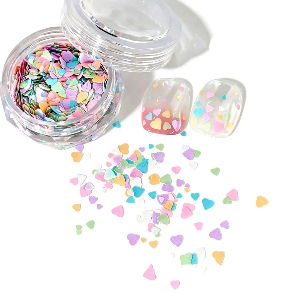 Heart & Star Nail Glitter Sequins – Colorful Manicure Decorations Nail Art Sequins Oasis Select B