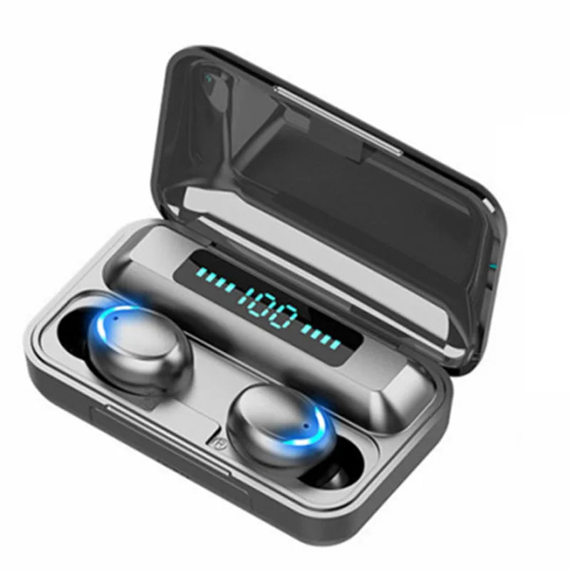 TWS F9-5 Earphone Bluetooth Earphones Wireless Headphones Hifi Stereo Sports Earbuds Headset Hearing Aids With Mic Handfree Oasis Select black