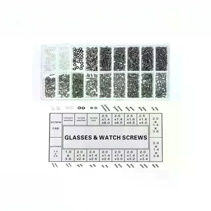 18-in-1 Glasses Repair Screw Kit | Precision Nose Pads, Spacer Caps & Frameless Screws For Eyeglass Adjustments & Maint Oasis Select