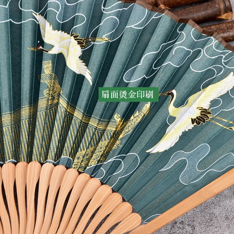 Chinese Style Ladies Portable Small Fan Gift Folding Fan Dance Hanfu Folding Fan Oasis Select