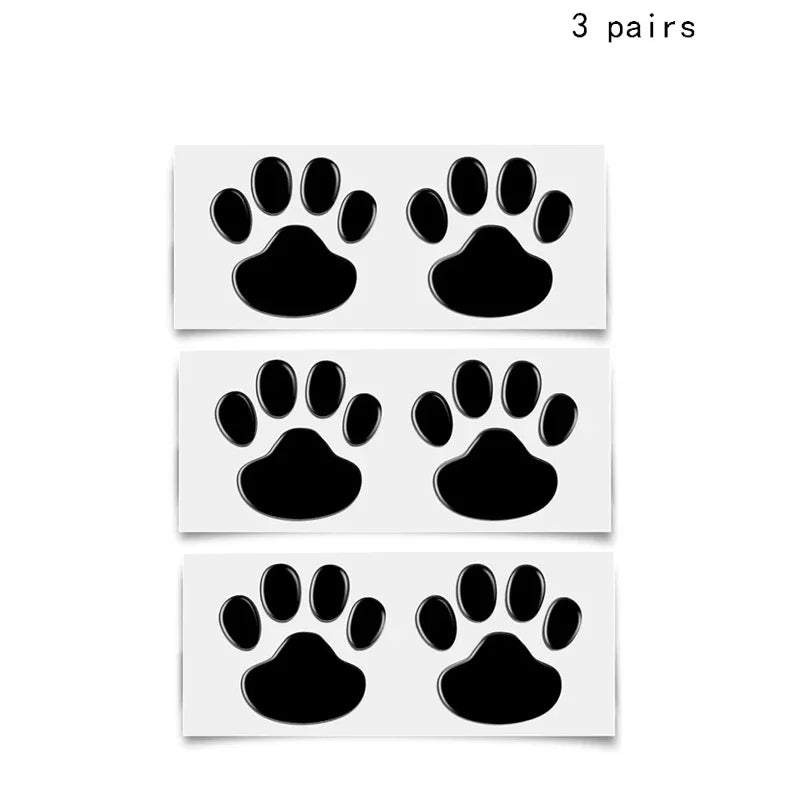 1/2/3/4pairs Door Mirror Cat Dog Footprint Puppy Claw Car Stickers Footprint Sticker Windshield Decals Bumper Car Window Decals Oasis Select Black 3pairs
