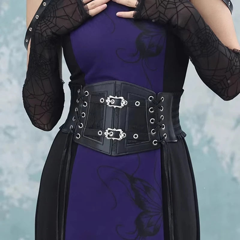 Women's Gothic Lace Corset Belt – Retro Punk Elastic Waistband
