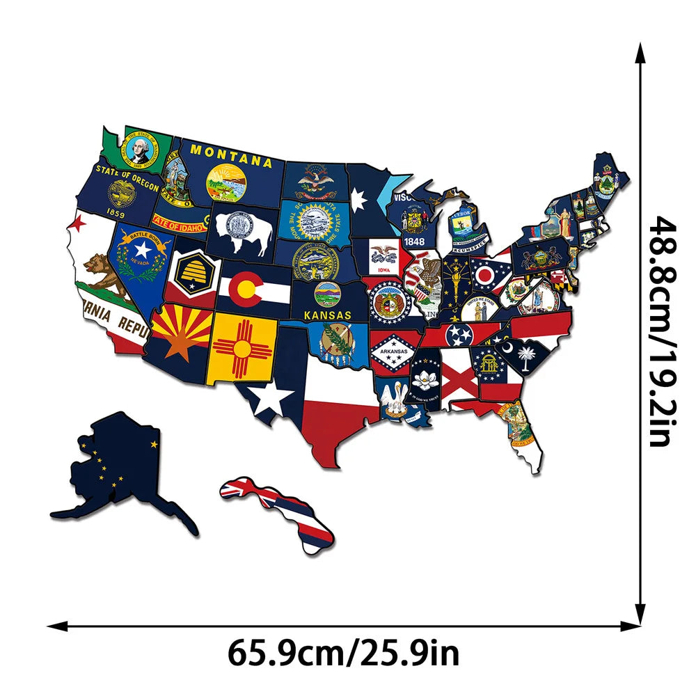 US States Culture Magnetic Puzzle Fridge Magnets American Travel Souvenir Map Jigsaw Refrigerator Stickers Oasis Select CT669