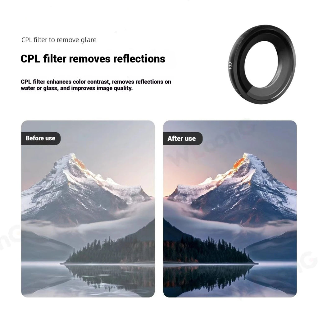 Insta360 GO Ultra Glass Filters – CPL, ND8–ND64, UV & Soft Black