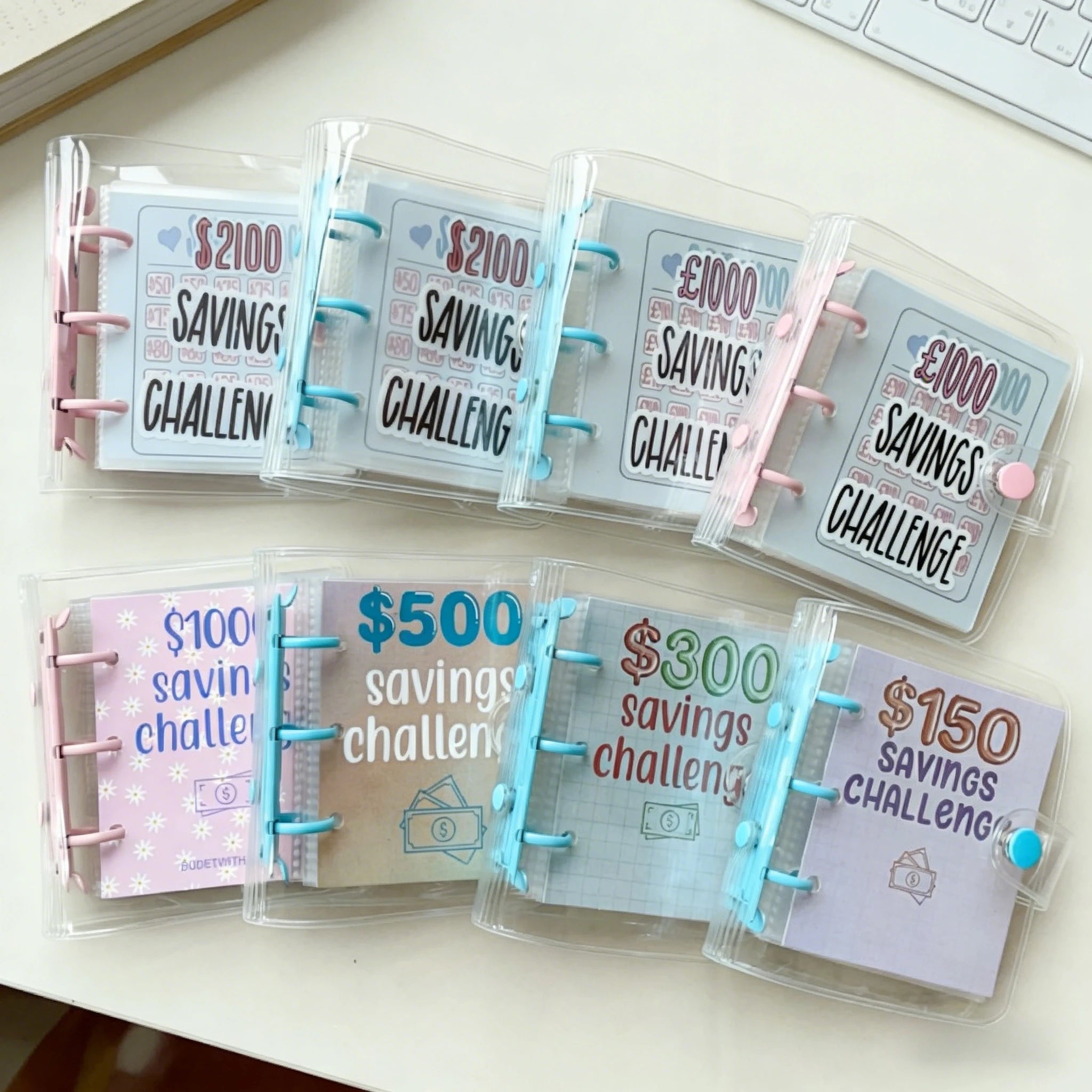 Creative Savings Challenge Binder with Envelope Durable Glossy PVC, Christmas Gift Money Saving Challenge Oasis Select