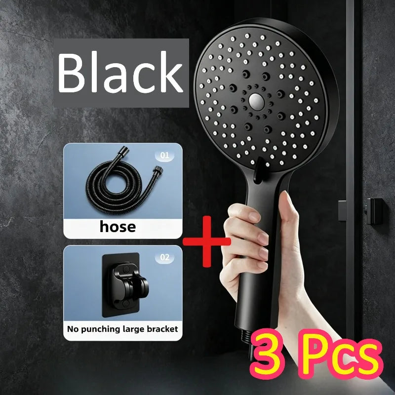 Shower Head Black Adjustable 5-Mode High Pressure Shower Head Bathroom Shower Kit with Large Water Outlet for Household Use Oasis Select Style A