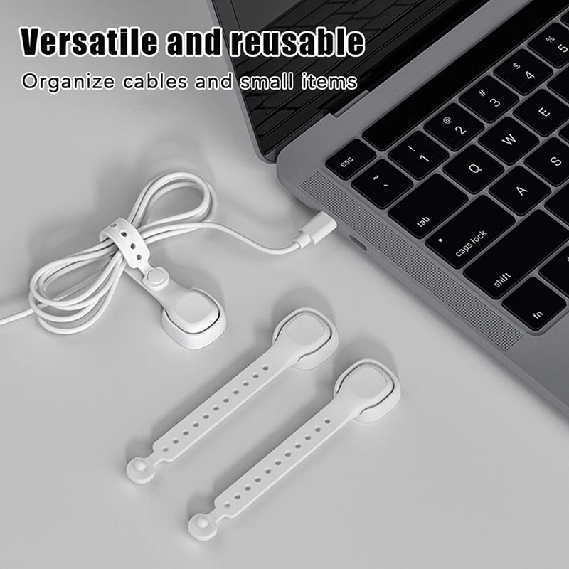 1PCS Magnetic Cable Management Ties Wire Organizer Cable Holder Adjustable Cord Organizer Straps Desk Management For Home Oasis Select