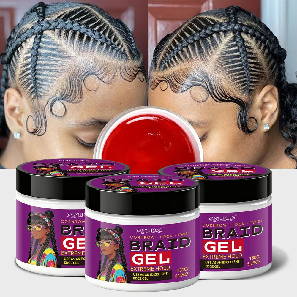 Styling Broken Hair Braiding Gel, Carbom Formula, Edge Control Twisting Gel Tame Frizz & Edges, Braiding Gel, Hailine Control, Oasis Select 3 pcs