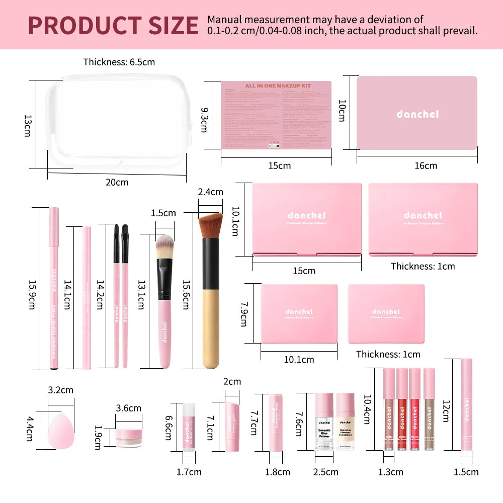 ibcccndc 15-Piece Beginner Makeup Gift Set – All-in-One Kit Makeup Gift Set Oasis Select