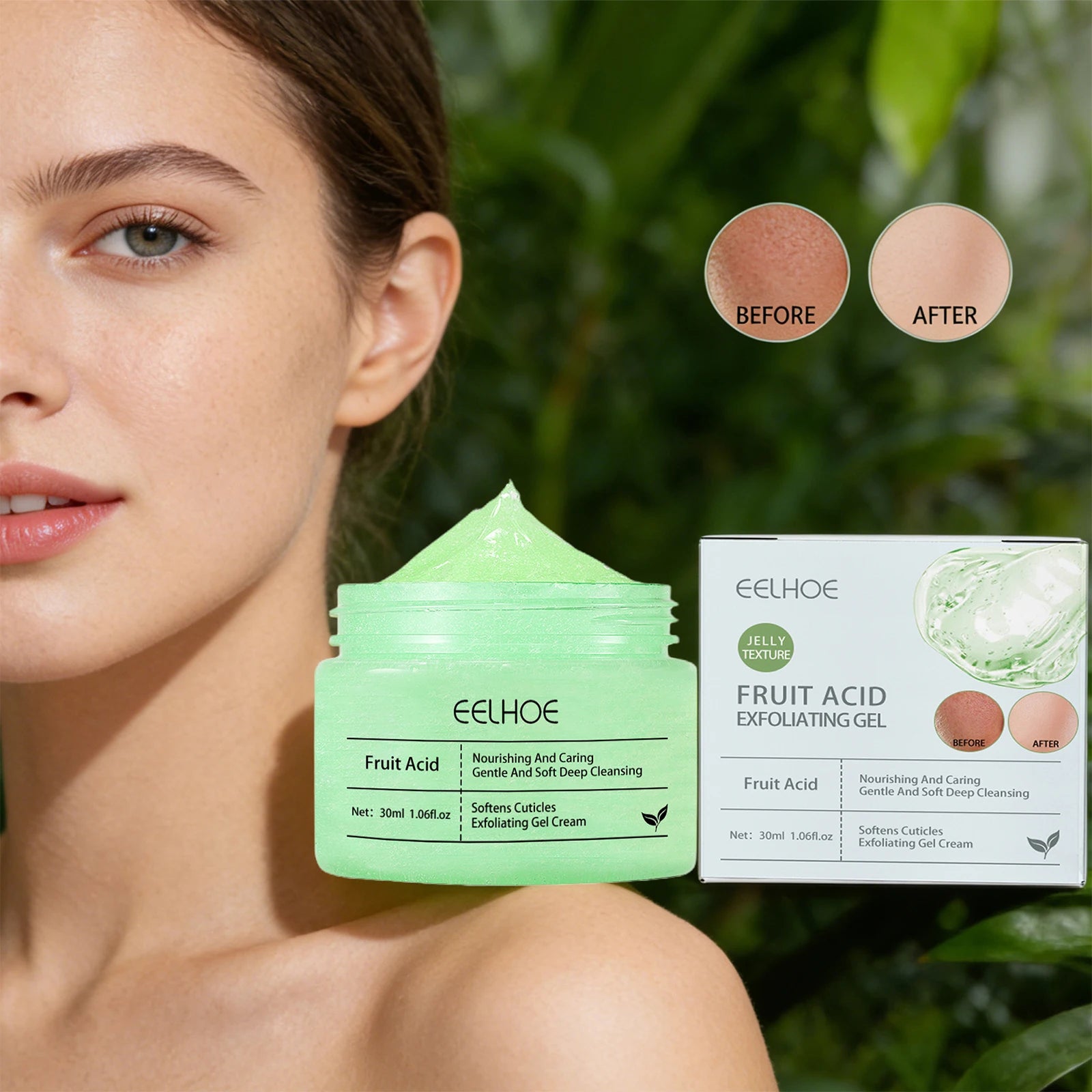 Eelhoe Fruit Acid Exfoliating Gel – Pore Cleanse & Blackheads Facial Exfoliating Gel Oasis Select