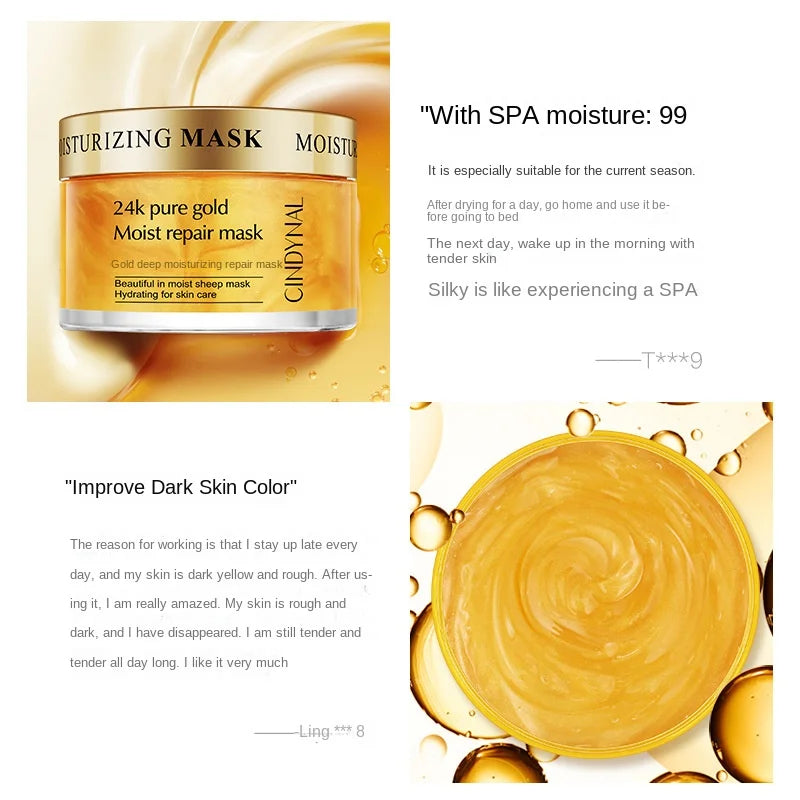 24K Gold Sleeping Mask – Hyaluronic Acid Anti-Aging Night Mask Sleeping Face Mask Oasis Select