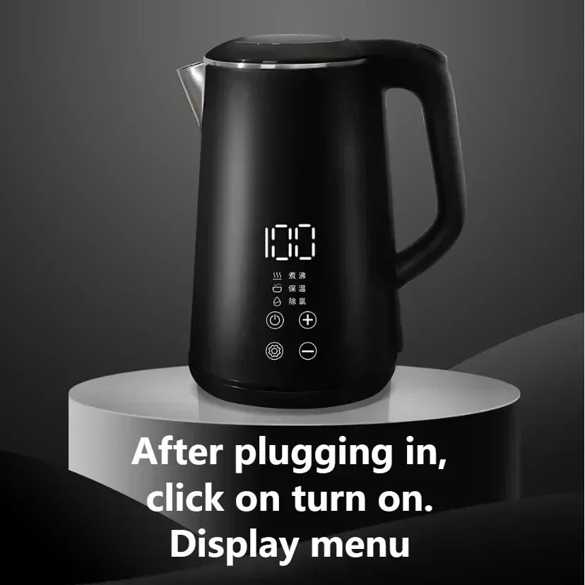 1.6L 304 Stainless Steel Electric Kettle | Auto Shut-Off & Warm
