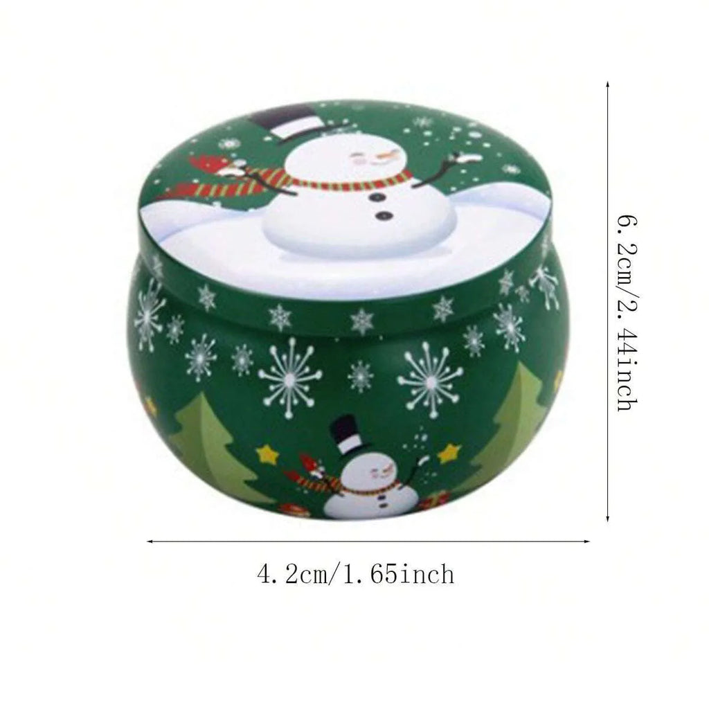Christmas Atmosphere Aroma Candles Santa Claus Tin Box Plant Formula Aroma Candles Suitable for Bedroom and Living Room Oasis Select
