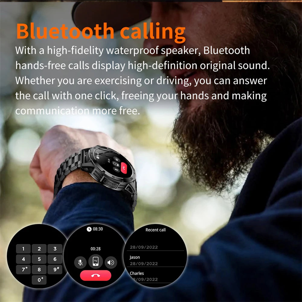 Outdoors Smart Watch Men Women 800Mah Battery IP68 Waterproof Health Music Smartwatch Flashlight Compass BT Call Sports Fitness Oasis Select