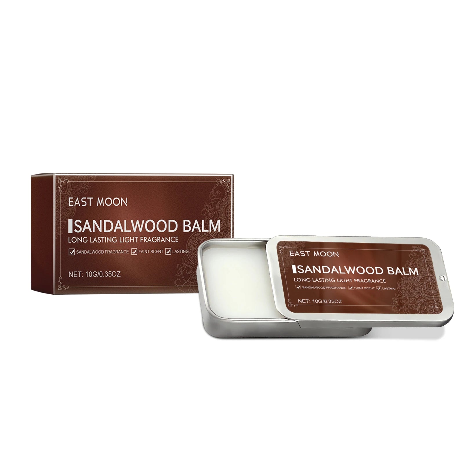 East Moon Men Sandalwood Solid Fragrance Balm | Long-Lasting Scent Solid Fragrance Balm Oasis Select Sandalwood 10g boxed