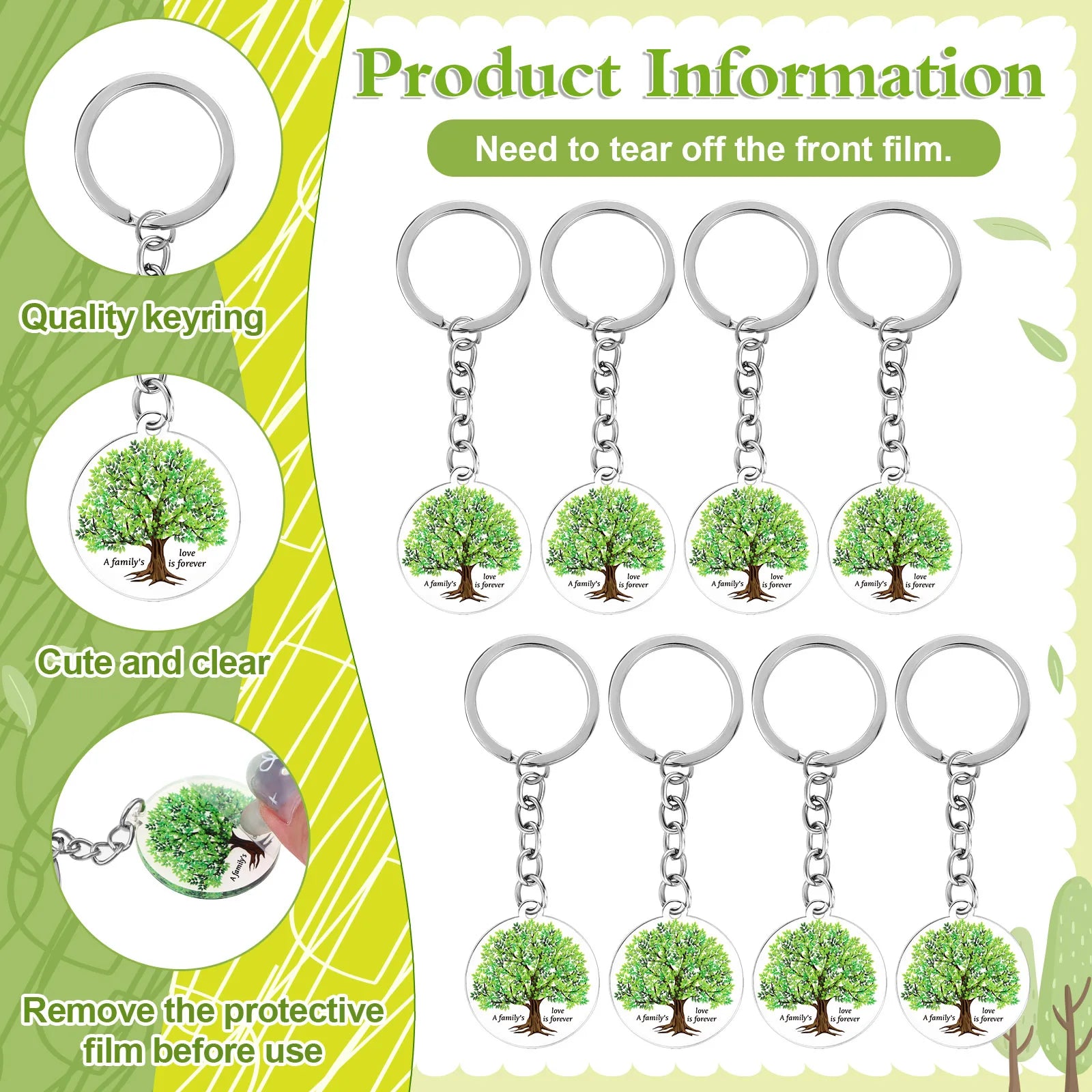 50 Sets Family Reunion Gifts Ballpoint Pens with Family's Love Keychain Remembering Our Roots Bookmarks Rope for Families Oasis Select