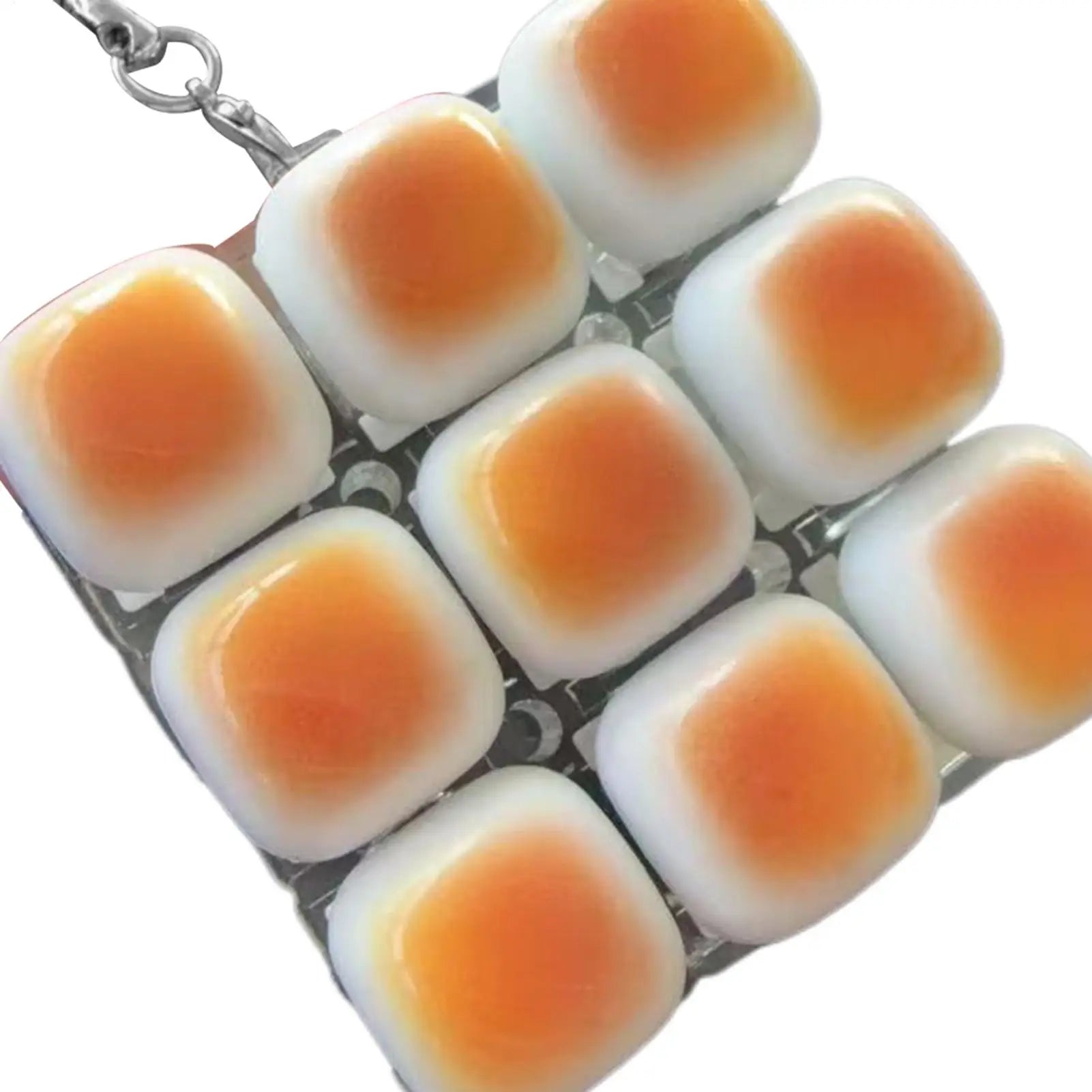 Fidget Keychain Caramel Bread Design Fidget Keychain DIY Keyboard Keycaps Finger Keyboard Relief Stress Pass The Time Clicker Oasis Select