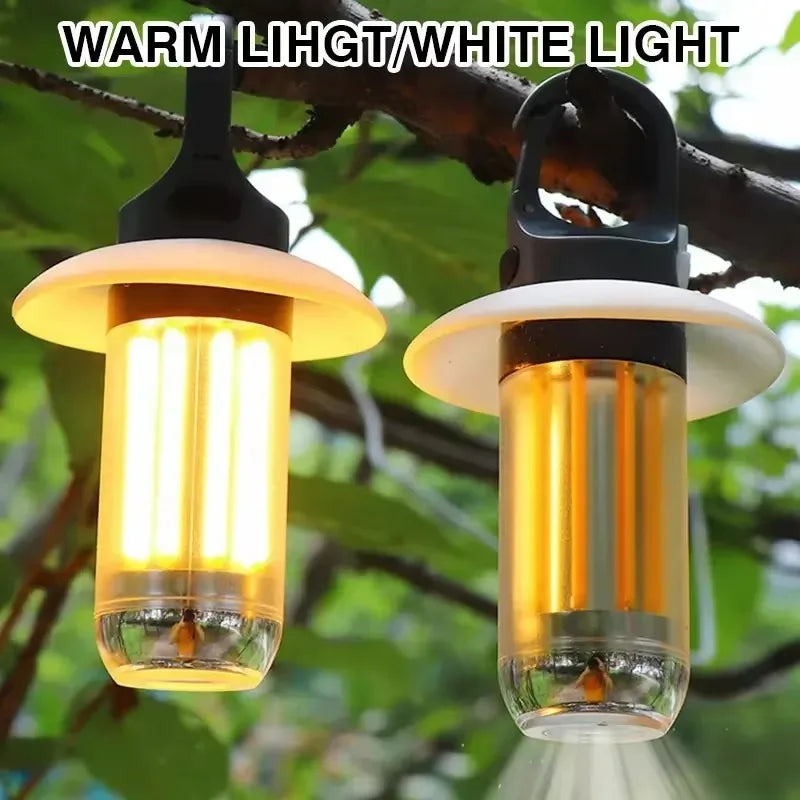 Powerful LED Flashlight USB Rechargeable 8 Tungsten Filament Camping Lantern Outdoor Portable Hook Tent Lamp Handheld Flashlight Oasis Select