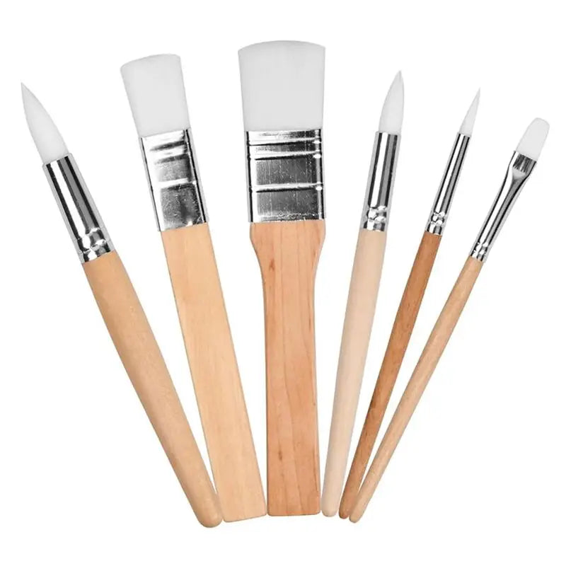 LIKE WISH 6 PCS Paint Brush Set, Artist Paint Brushes Wooden Paintbrushes For Acrylic Painting Painting Brushes Kit Oasis Select As Shown