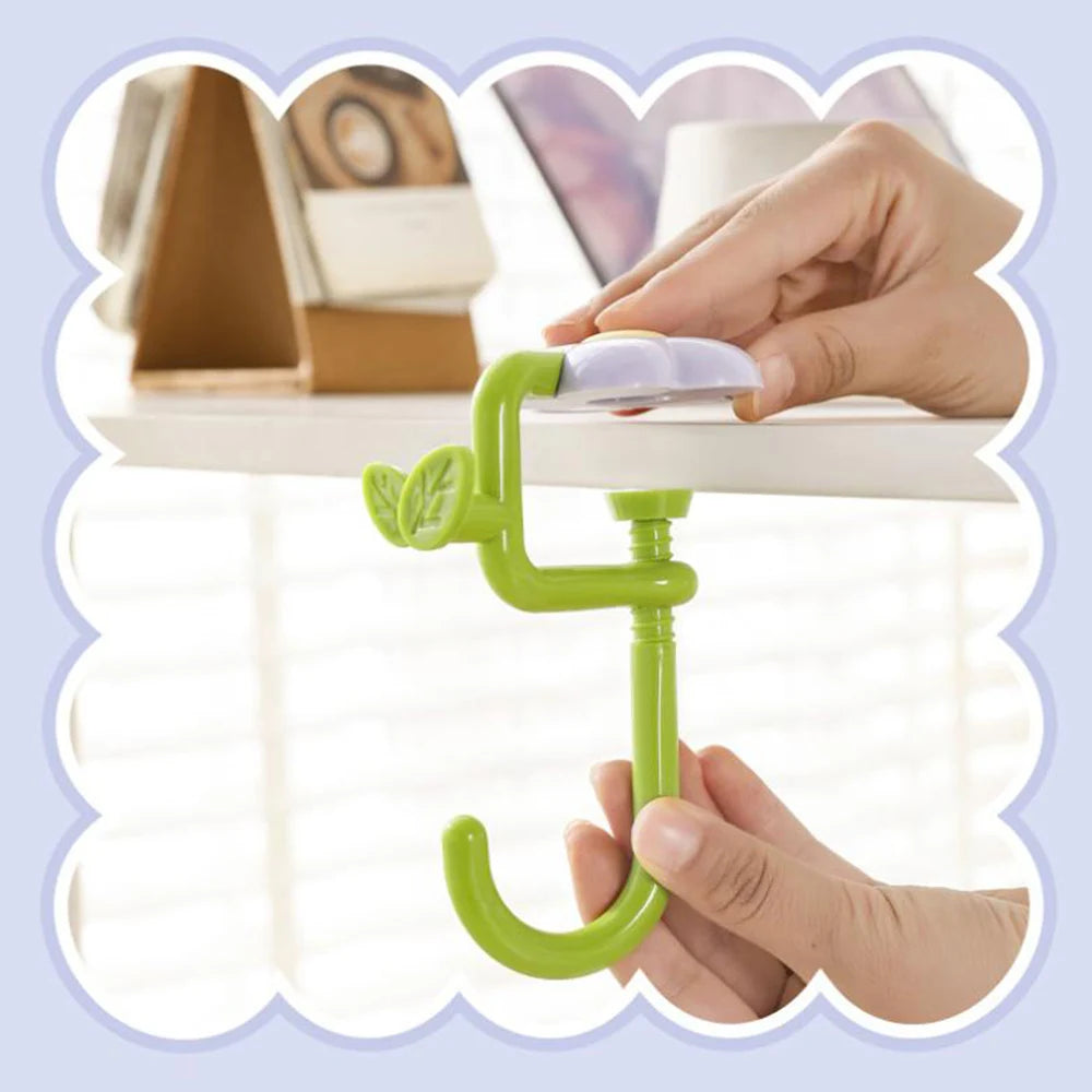Desktop Storage Hook Flower-Shaped Adjustable Hook Desk Edge Hook Removable For Office Headphones Backpacks Oasis Select