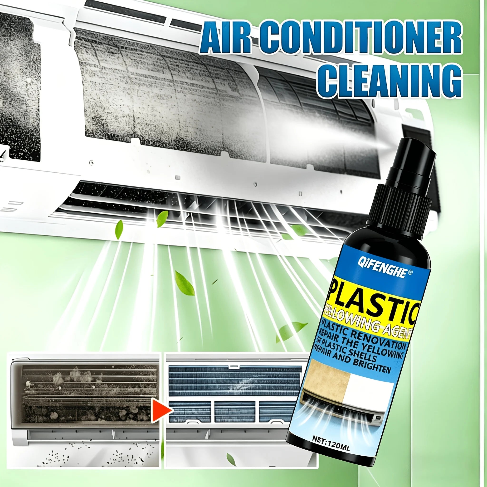 Home Air Conditioner Care Spray Plastic Conditioner & Coil Cleaner for Energy Saving Cooling & Heating Efficiency Improvement Oasis Select Default Title