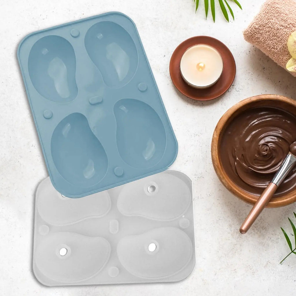 Mousse Molds Silicone 3D Mango Shape Soap Molds Cake Mould 4-Cavity for Jelly Pudding Chocolate Holiday Party Planners Kitchen Oasis Select