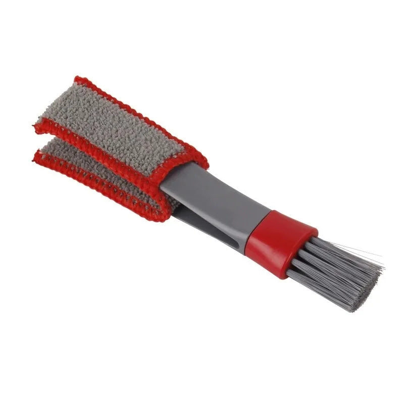 Double Head Car Detail Cleaning Brushes Car Air Vent Cleaning Conditioner Grille Duster Wipe Brushes Car Interior Cleaning Tools Oasis Select GRAY