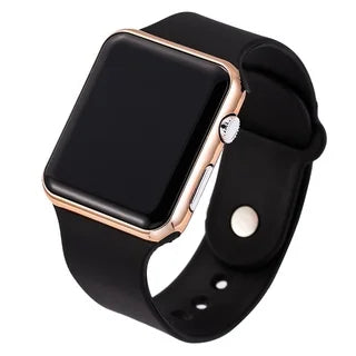 TINUORA Square LED Digital Watch – Unisex Casual Sports Wristwatch LED Digital Watch Oasis Select Black Rose Gold