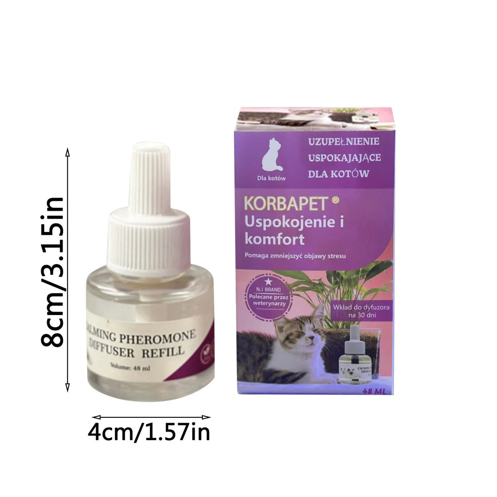 Cat Pheromone Plug-In Diffuser 48ml – Calming Stress Relief Cat Calming Diffuser Oasis Select