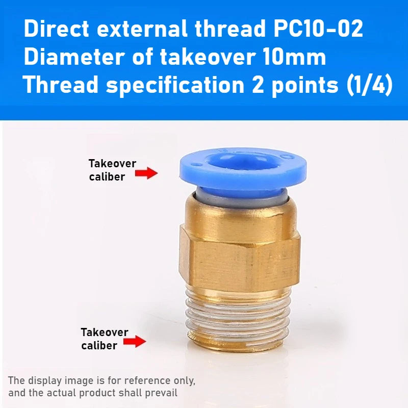 Quick Connector Tracheal Pneumatic PC8-02 Copper External Thread Straight Through Quick Insert Tracheal Connector PC1-03/12-04 Oasis Select PC 10-02 1PCS