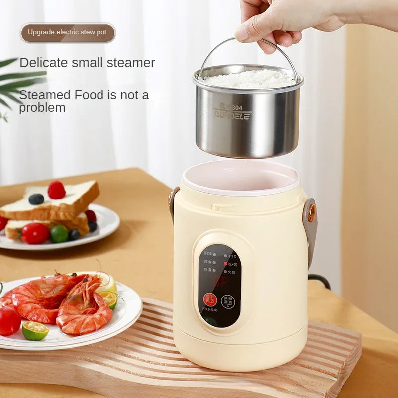 URGGU 800ml Portable Electric Stew Pot with Steamer | 220V
