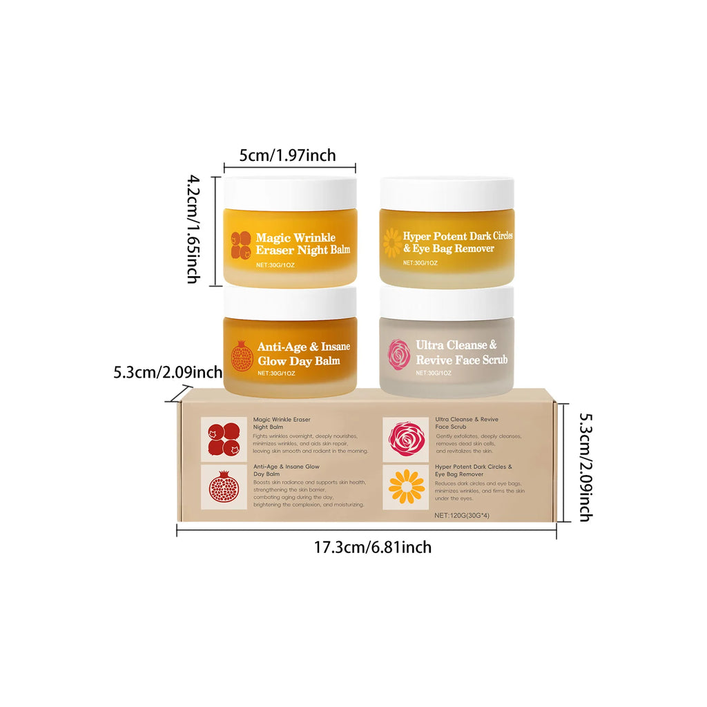 Day Night Skincare Set Firming Moisturizing & Skin Barrier Repair Cream Tightening Brighten Face Scrub Nourishing Eye Care Combo Oasis Select 1 set