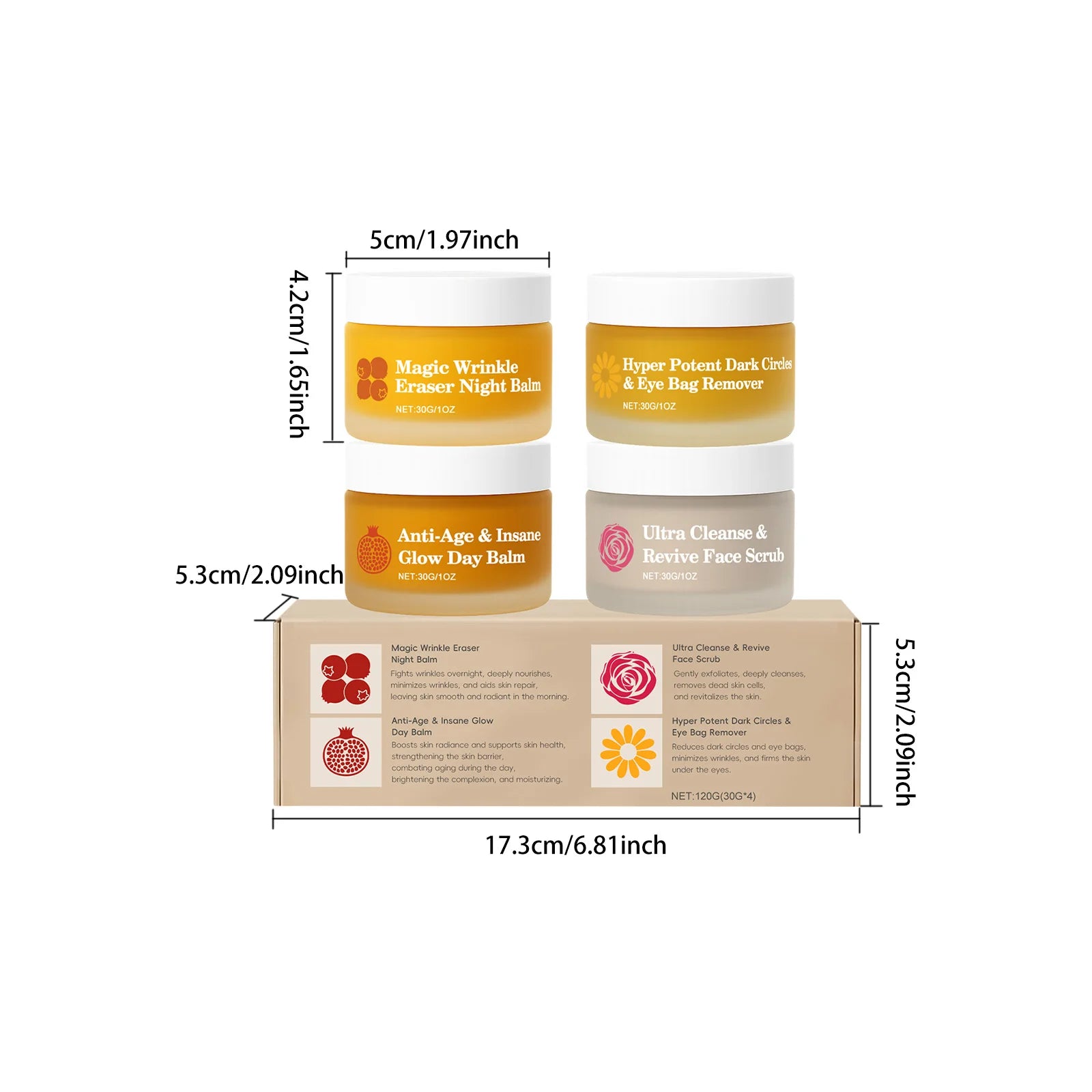 Day Night Skincare Set Firming Moisturizing & Skin Barrier Repair Cream Tightening Brighten Face Scrub Nourishing Eye Care Combo Oasis Select 1 set