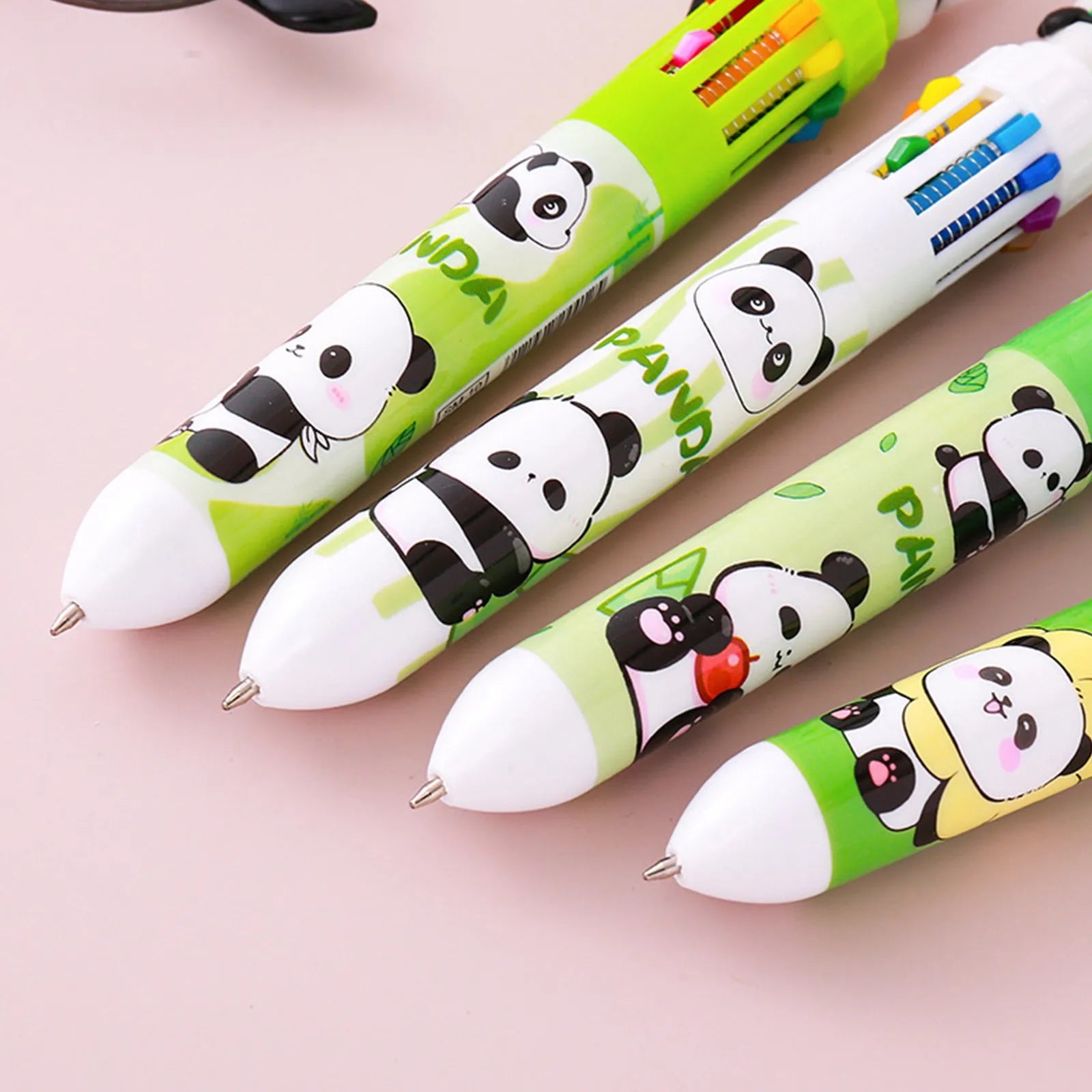 Cute Panda 10-in-1 Multicolor Ballpoint Pen | Kawaii Stationery Novelty Ballpoint Pen Oasis Select