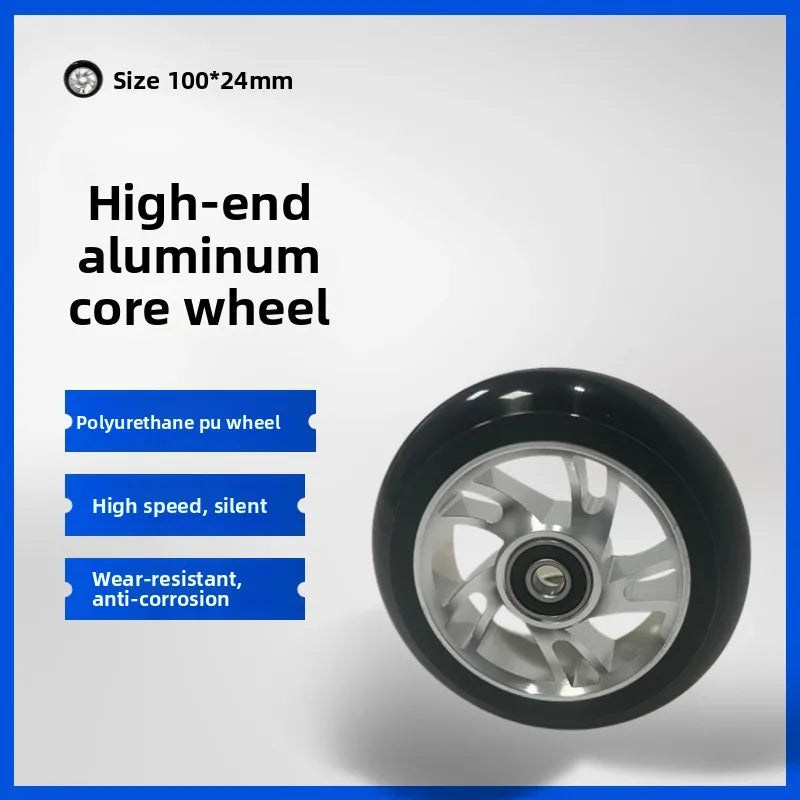 100mm Scooter Wheels Replacement with Bearings Aluminum Wear-Resistant PU Stunt Scooter Parts Kick Scooter Accessories 2pcs/set Oasis Select N 100x24mm