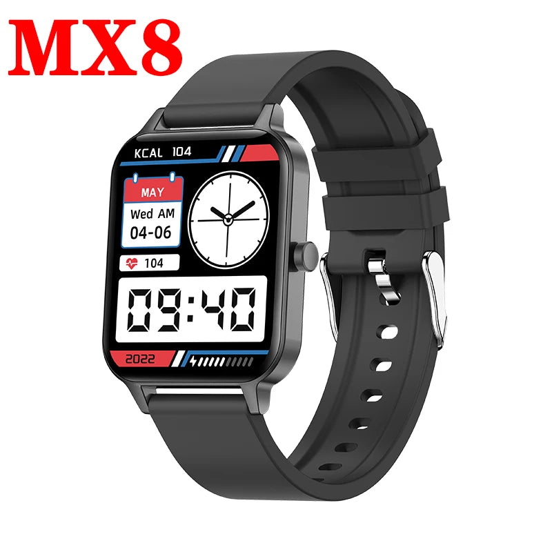 128M Local Music Smart Watch Blue Tooth Call 1.95” HD Full Touch Screen Smartwatch Weather Information Reminder Sports Bracelet Oasis Select MX8 BK
