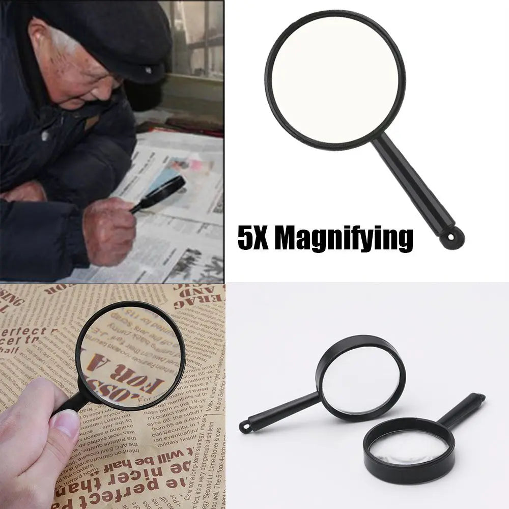 1/5/10pcs 5X Magnifying Loupe Reading Glass Lens Magnifier 25mm Hand Held Educational Tool Oasis Select