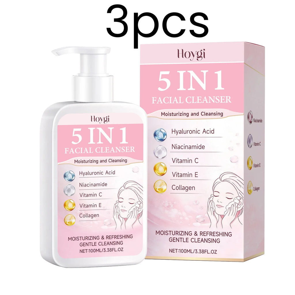 Hoygi 5-in-1 Facial Cleanser – Oil Control & Brightening Foam Facial Cleanser Oasis Select 3pcs