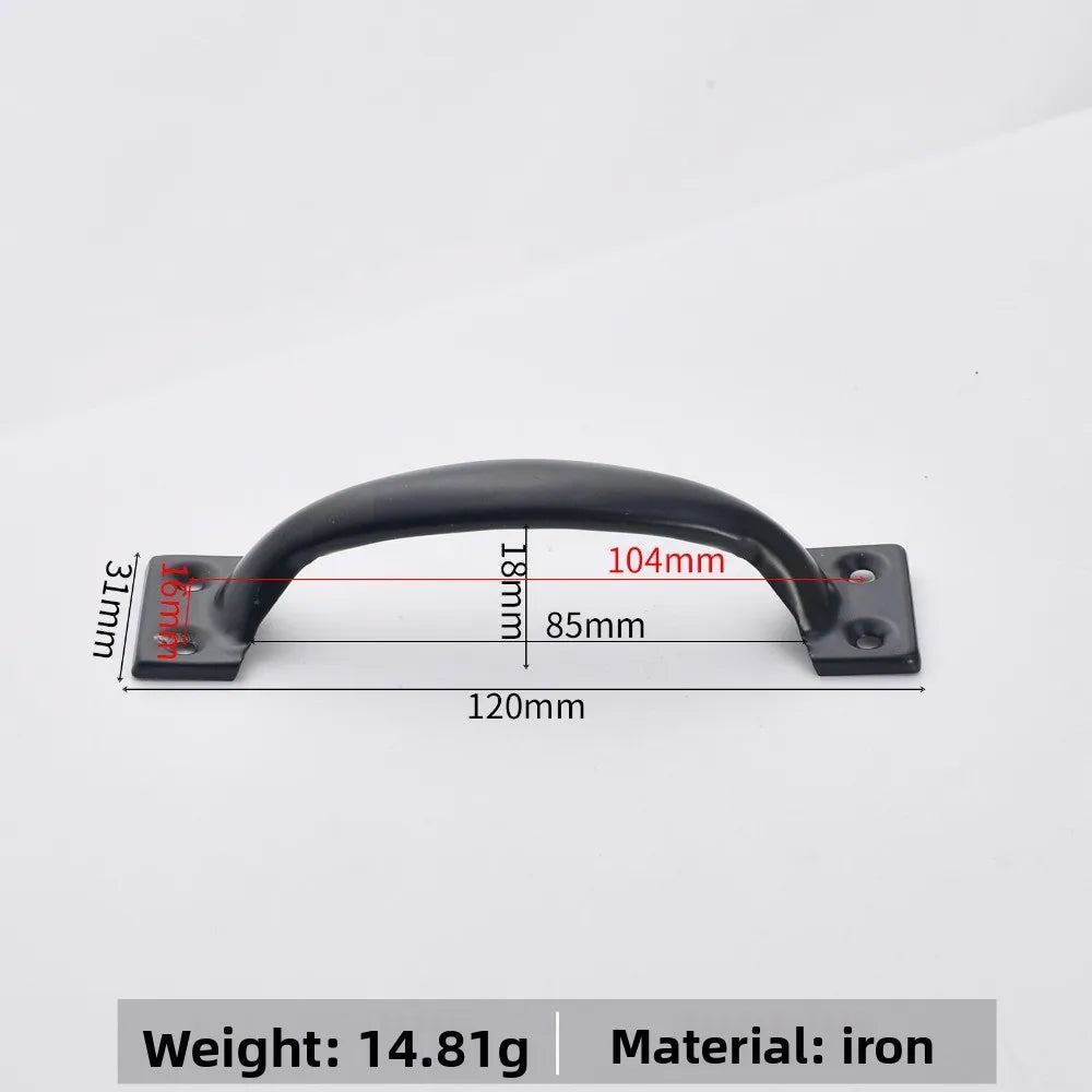 Bow-Shaped Iron Furniture Handle Vintage Drawer Wardrobe Cabinet Door Handle 5 Inch Garages Sheds Door Knob Hardware Pull