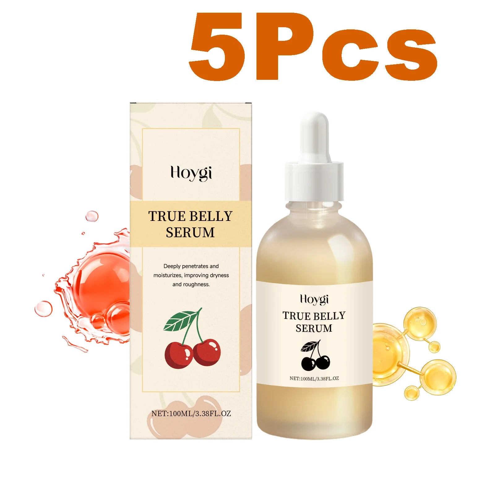 True Belly Serum with Hyaluronic Acid Moisturizing Firming Body Contours Nourishing Improves Skin Elasticity Smoothing Body Care Oasis Select 5 x 100ml Boxed