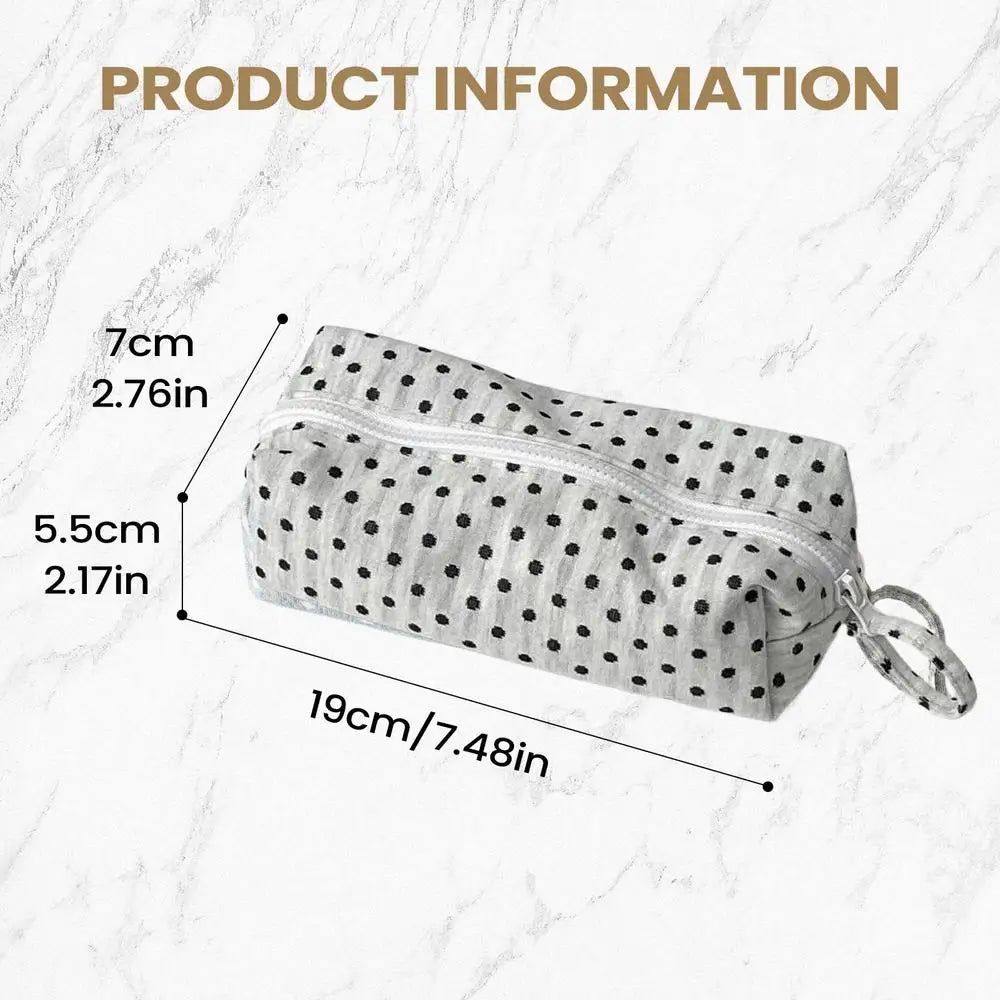Pencil Bag Multifunctional Dot Design Pencil Case Large Capacity Stationery Pouch Stationery Organizer Bags Back To School Oasis Select Black