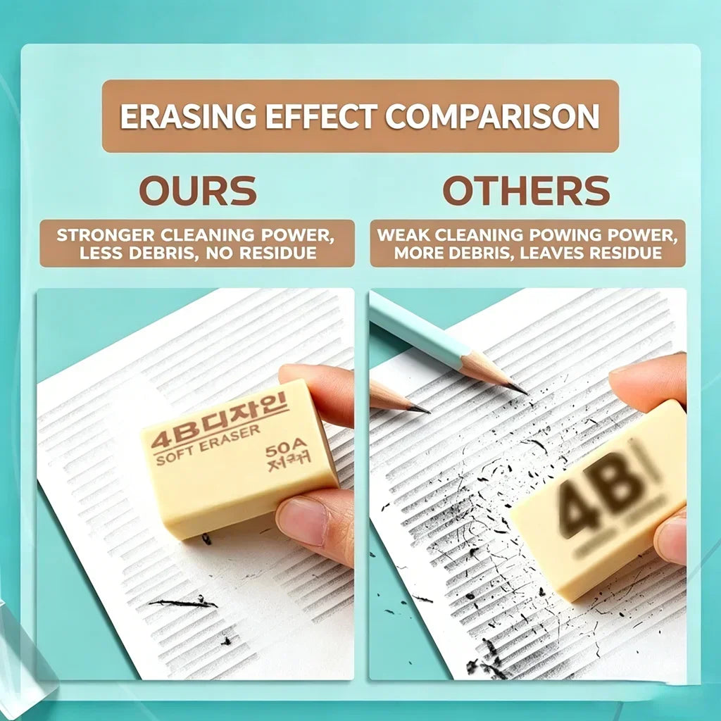 1-10PCS 4B Pencils Eraser Student Office School Stationery Writing Art Drawing Rubber Wrong Questions Correction Eraser Oasis Select