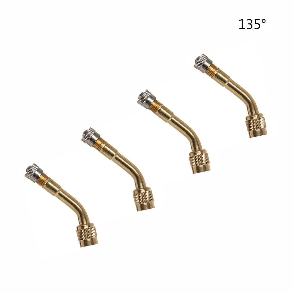 2 Pcs Motorcycle 45 90 135 Degree Angle Bent Valve Adaptor Tyre Tube Valve Extension Adapter for Truck Car Moto Bike Oasis Select Gold-135 4pcs