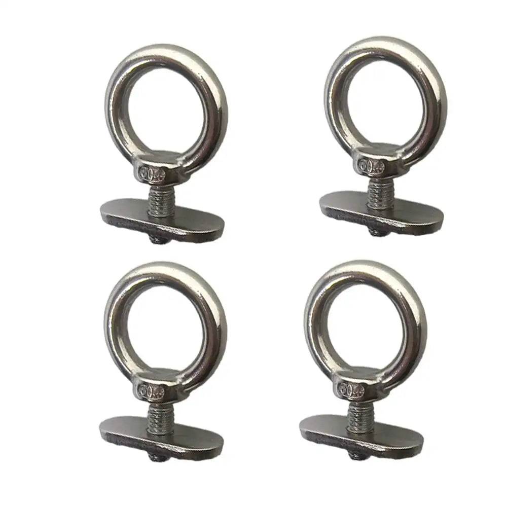 2/4pcs Stainless Steel Adjustable Kayak Track Mount Slider Block with Round Eye Plate Screw for Kayak Boat Deck Rail Mounting Oasis Select 4pcs