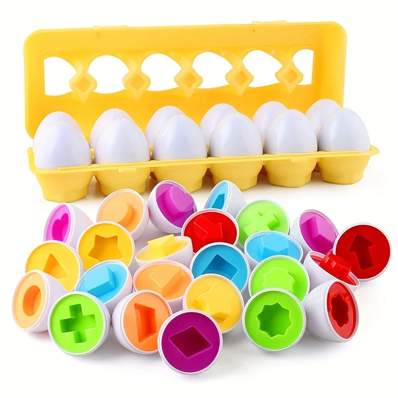 12pcs Egg Educational Matching Early Childhood Education Toy, Simulated Disassembly Eggs, Egg Filling Toy Baby Toys Easter Gift Oasis Select
