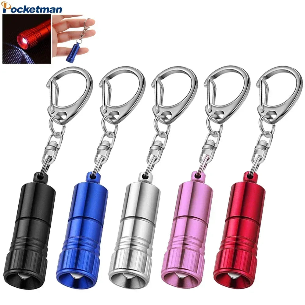 Mini LED Flashlight Pocket-sized Emergency Light Key Ring Flashlight Keychain Lights Small Torch with Button Battery Oasis Select